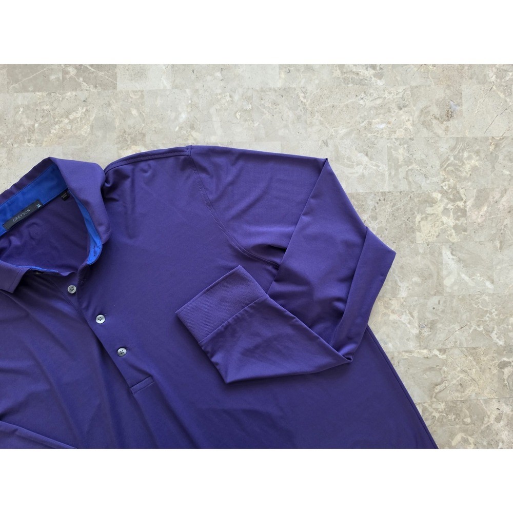 Greyson Polo Shirt Purple Long Sleeve Collared Stretch Golf Jersey Mens XL